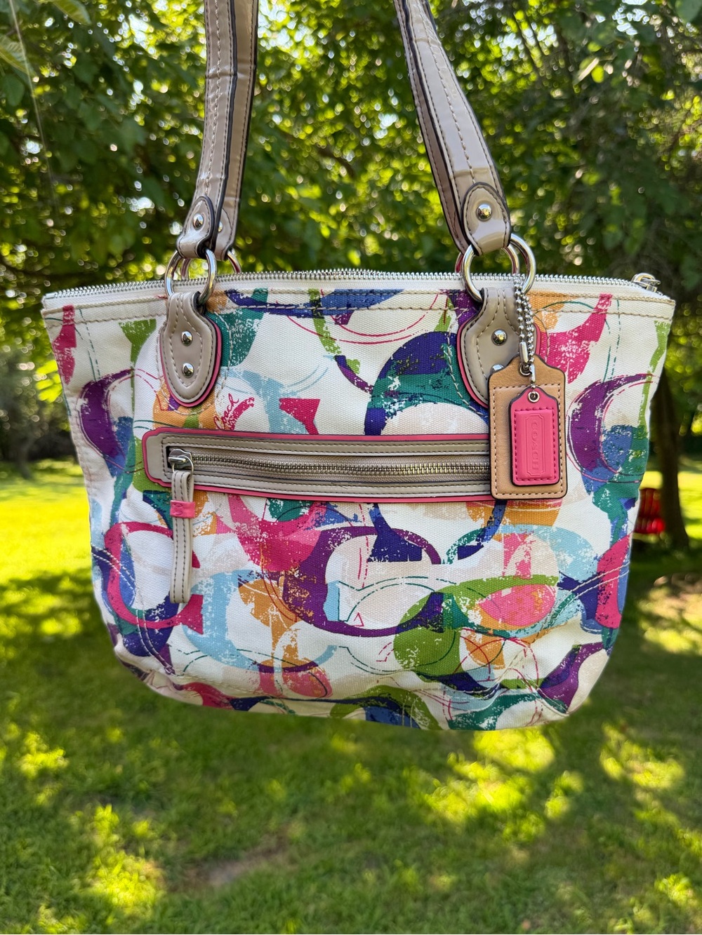 Coach Graffiti Glam Canvas Tote Bag Style 31142